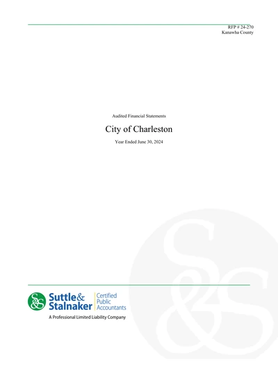 City of Charleston, West Virginia ACFR Cover