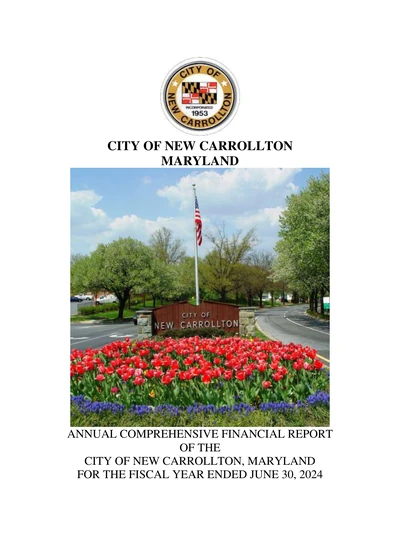 City of New Carrollton, Md ACFR Cover
