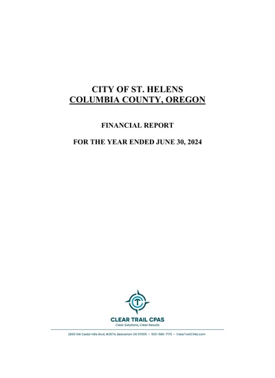 City of St Helens ACFR Cover