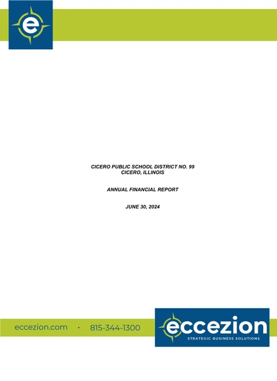 Cicero Public School District No. 99 ACFR Cover