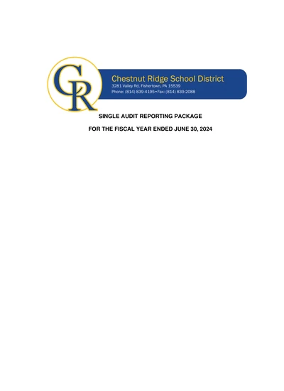 Chestnut Ridge School District ACFR Cover