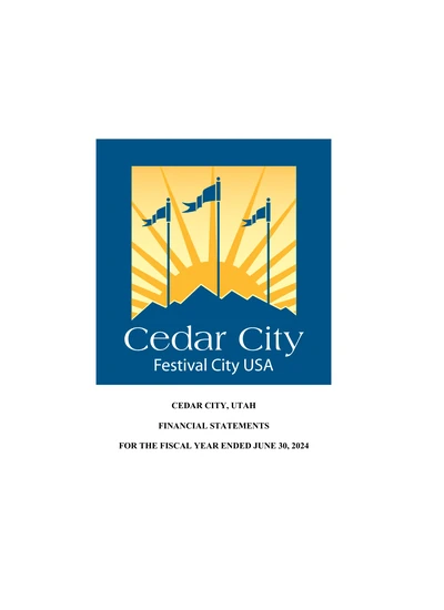 Cedar City Corporation ACFR Cover