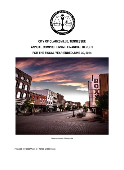 City of Clarksville ACFR Cover