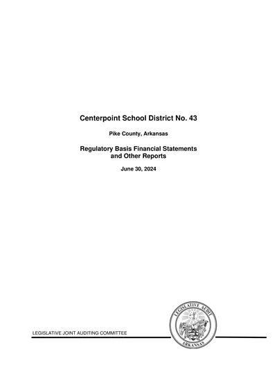 Centerpoint School District ACFR Cover