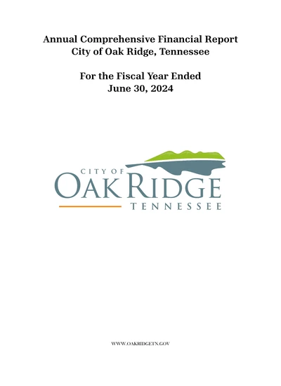 City of Oak Ridge, Tennessee ACFR Cover
