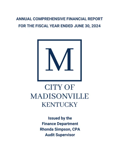 City of Madisonville ACFR Cover