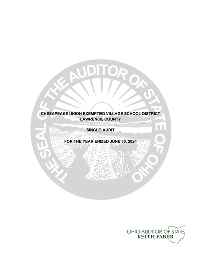 Chesapeake Union Exempted Village School District ACFR Cover