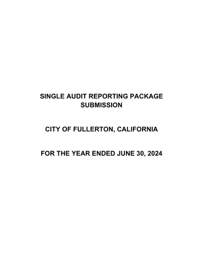 City of Fullerton ACFR Cover