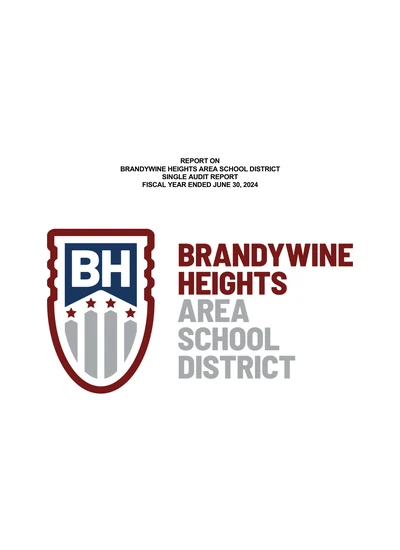 Brandywine Hieghts Area School District ACFR Cover