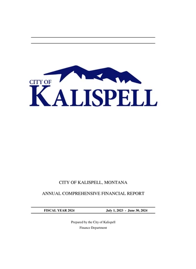 City of Kalispell ACFR Cover