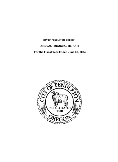 City of Pendleton ACFR Cover