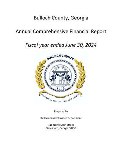 Bulloch County, Georgia ACFR Cover