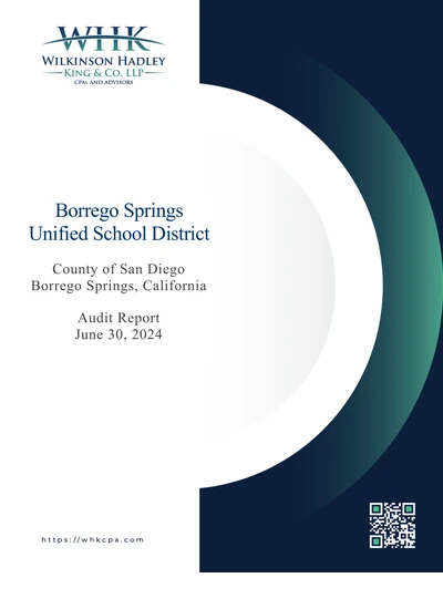 Borrego Springs Unified School District ACFR Cover