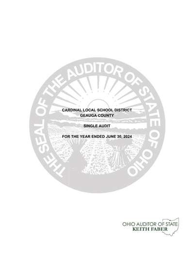 Cardinal Local School District ACFR Cover