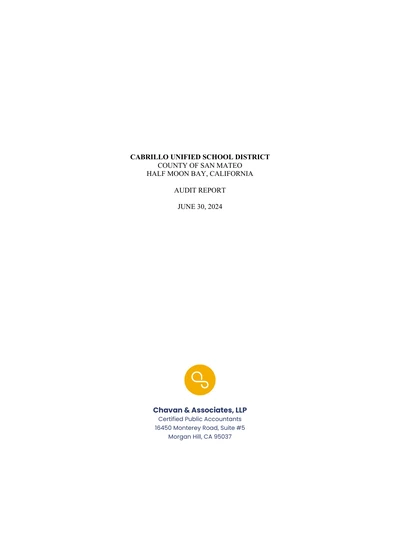 Cabrillo United School District ACFR Cover