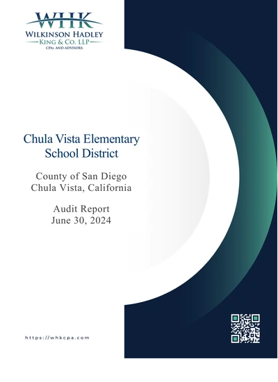 Chula Vista Elementary School District ACFR Cover