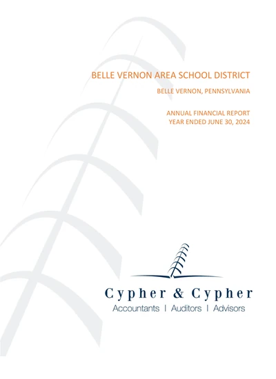 Belle Vernon Area School District ACFR Cover