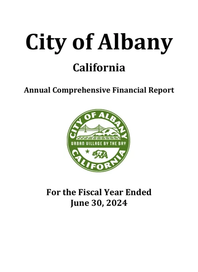 City of Albany ACFR Cover
