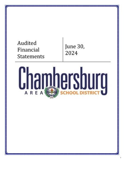 Chambersburg Area School District ACFR Cover