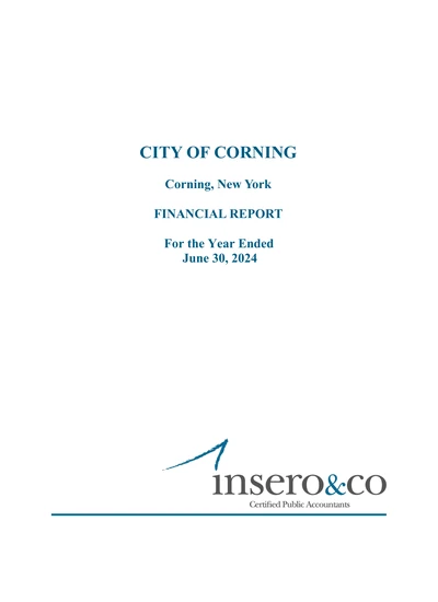 City of Corning ACFR Cover