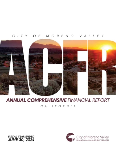 City of Moreno Valley ACFR Cover