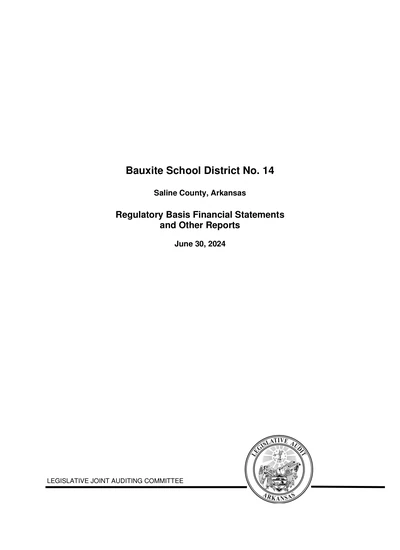 Bauxite School District ACFR Cover