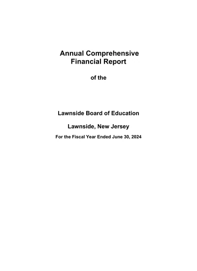 Borough of Lawnside School District ACFR Cover