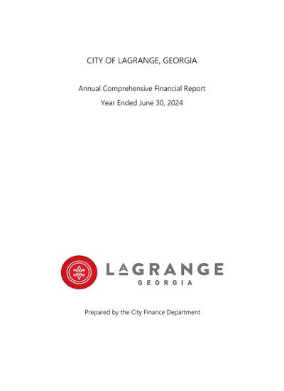 City of Lagrange ACFR Cover