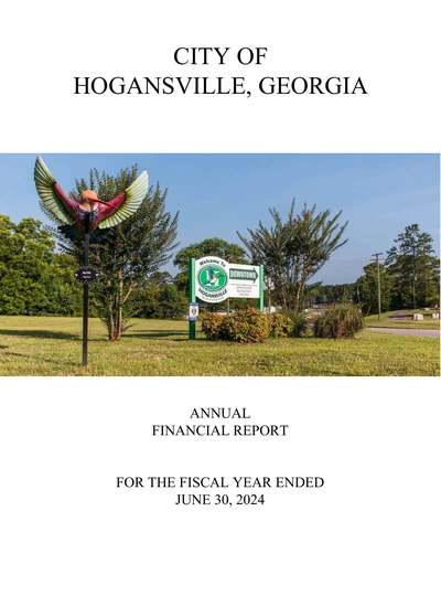 City of Hogansville, Georgia ACFR Cover