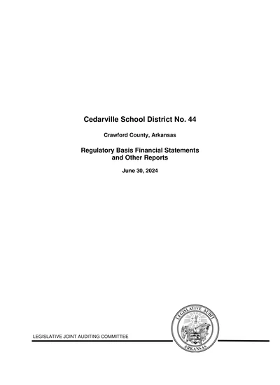 Cedarville School District ACFR Cover