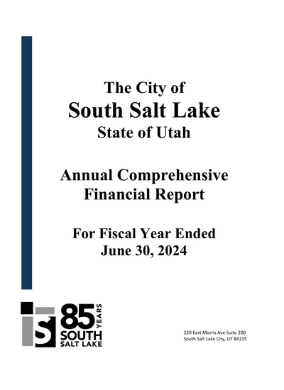 City of South Salt Lake ACFR Cover