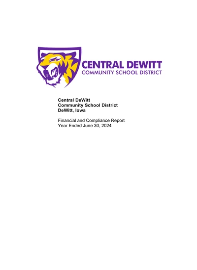 Central Dewitt Community School District ACFR Cover