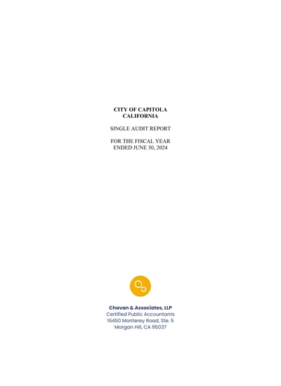 City of Capitola ACFR Cover