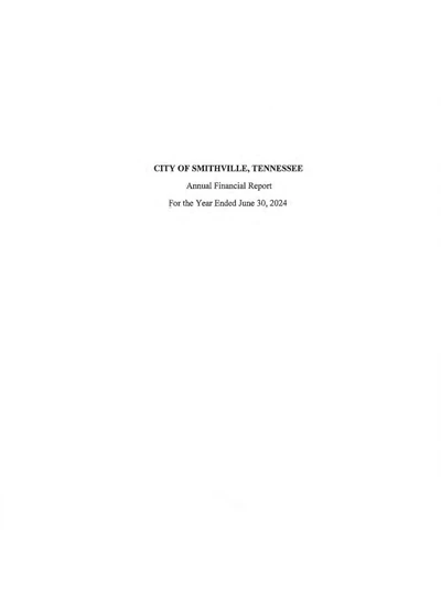 City of Smithville, Tennessee ACFR Cover
