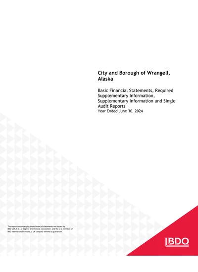 City and Borough of Wrangell, Alaska ACFR Cover