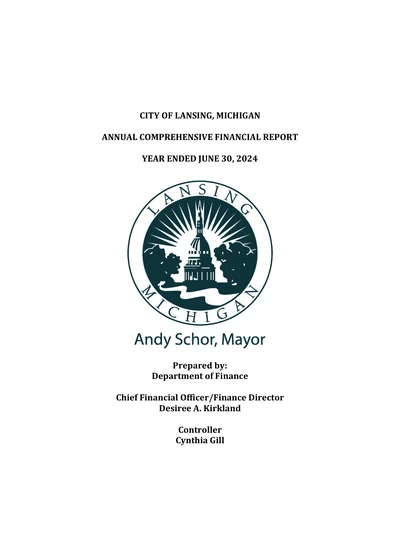 City of Lansing ACFR Cover