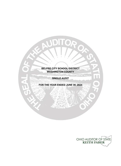 Belpre City School District ACFR Cover