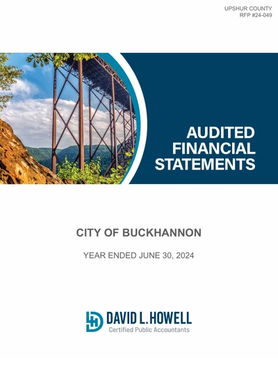 City of Buckhannon ACFR Cover