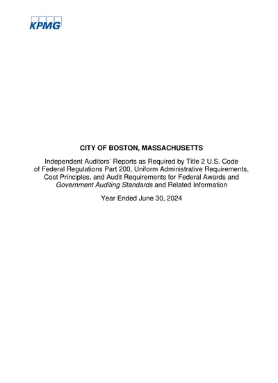 City of Boston ACFR Cover