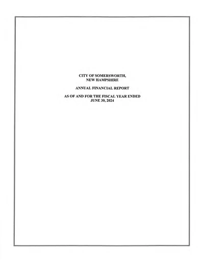 City of Somersworth ACFR Cover