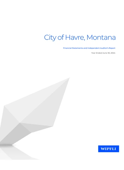 City of Havre ACFR Cover