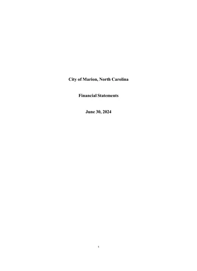 City of Marion ACFR Cover