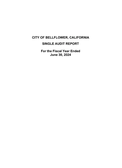City of Bellflower ACFR Cover