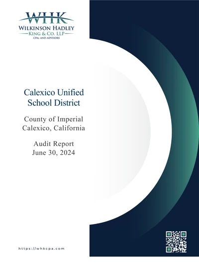Calexico Unified School District ACFR Cover