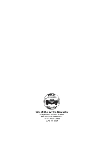 City of Shelbyville, Kentucky ACFR Cover