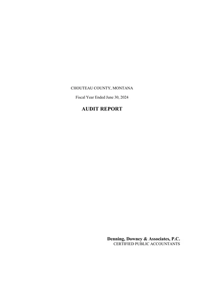 Chouteau County ACFR Cover