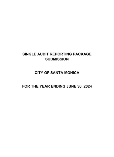 City of Santa Monica ACFR Cover