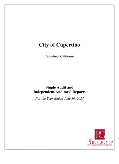 City of Cupertino ACFR Cover