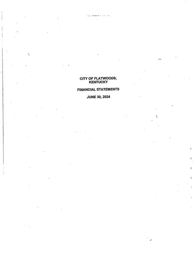City of Flatwoods ACFR Cover