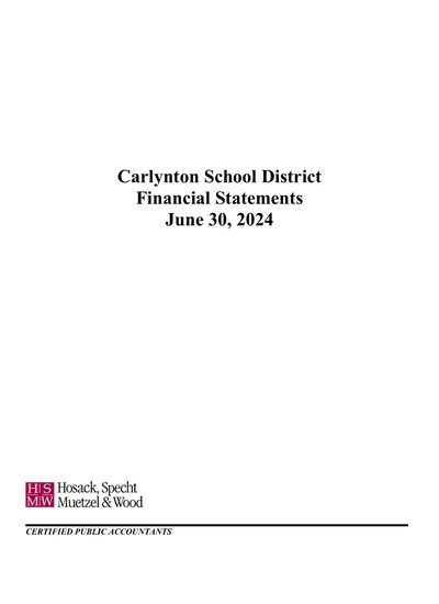 Carlynton School District ACFR Cover